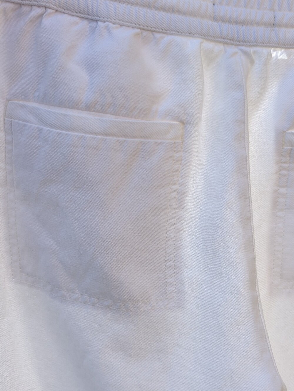 BANANA REPUBLIC White Linen Blend Pants Coastal Grandmother Cropped Breezy - Picture 9 of 17